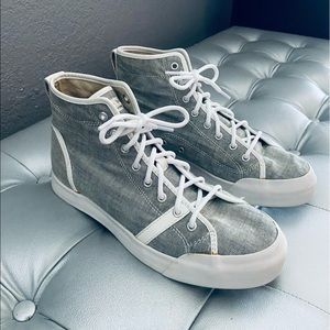Rag and Bone White Stripe High Top Sneakers